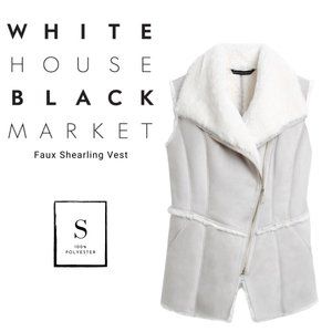White House Black Market Faux Shearling Vest (S)